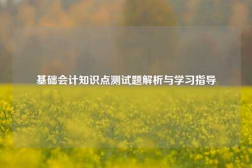基础会计知识点测试题解析与学习指导