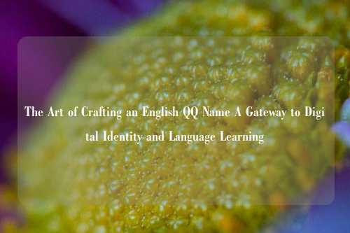The Art of Crafting an English QQ Name A Gateway to Digital Identity and Language Learning